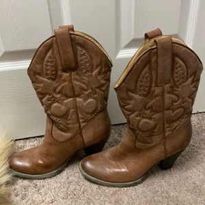 High heeled cowboy boots
